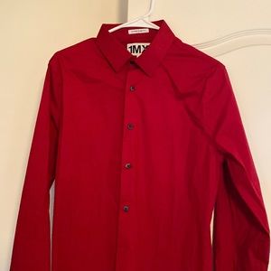 Extra slim fit red dress shirt